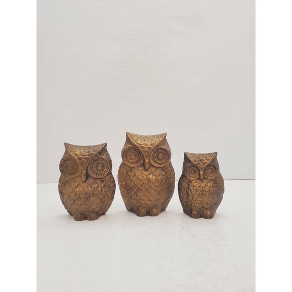 Owl figurine Vintage cast metal wall statuette Animal figurine Bronze Ow… - Picture 3 of 10